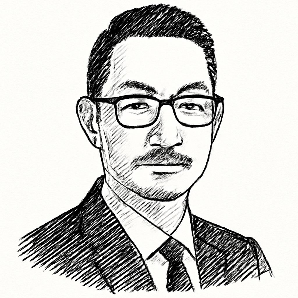 Drawn portrait of Liang Wenfeng