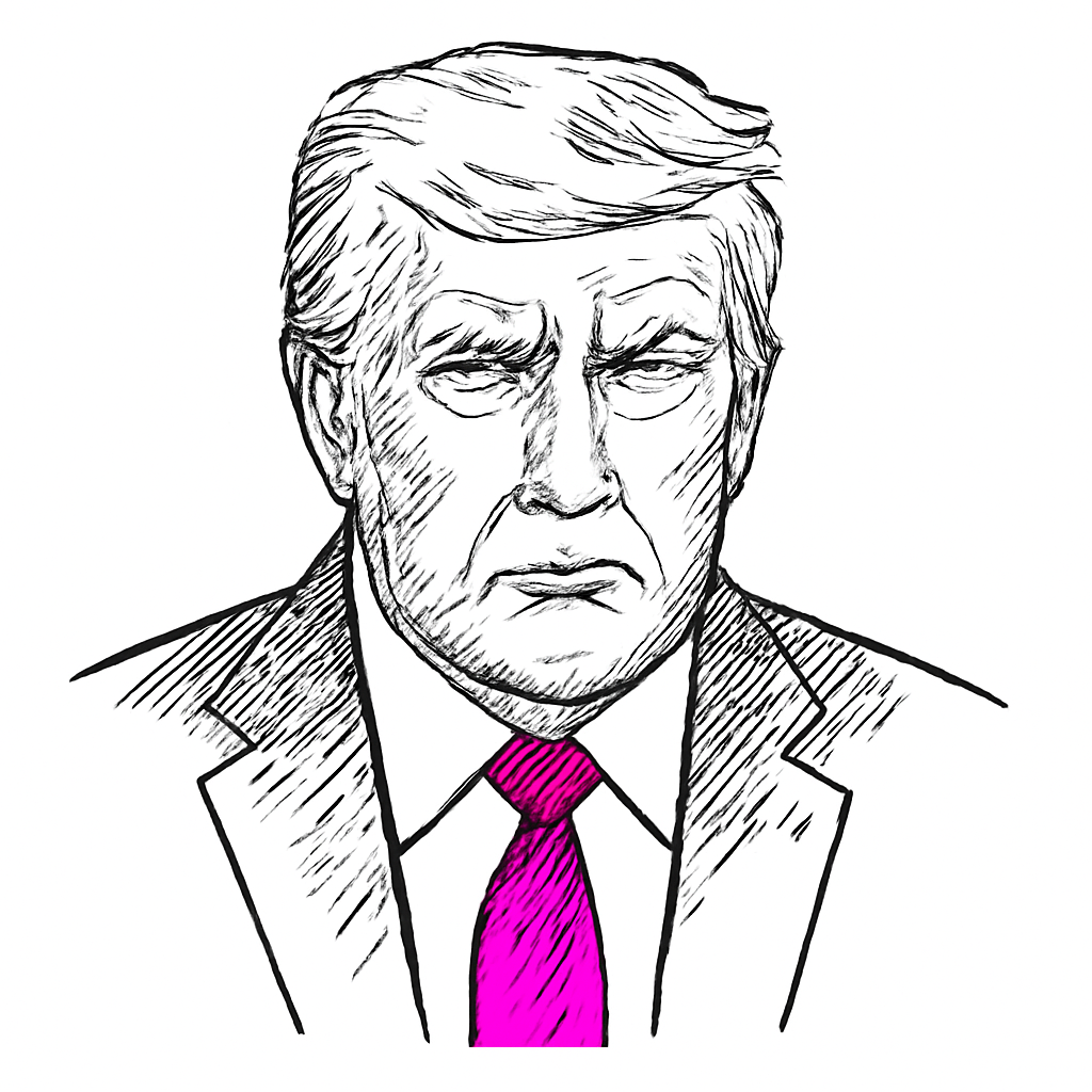 Drawn portrait of Donald Trump