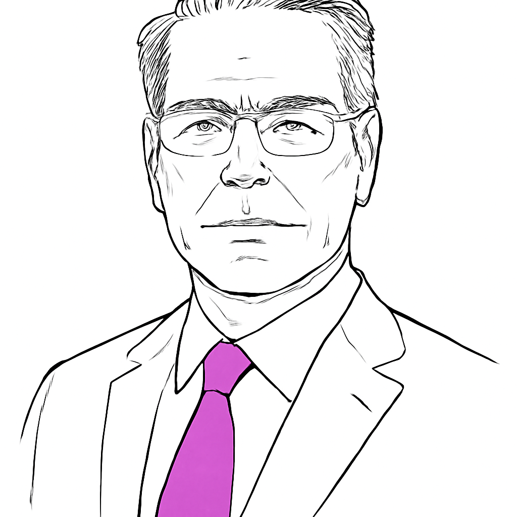 Drawn portrait of Scott Bessent