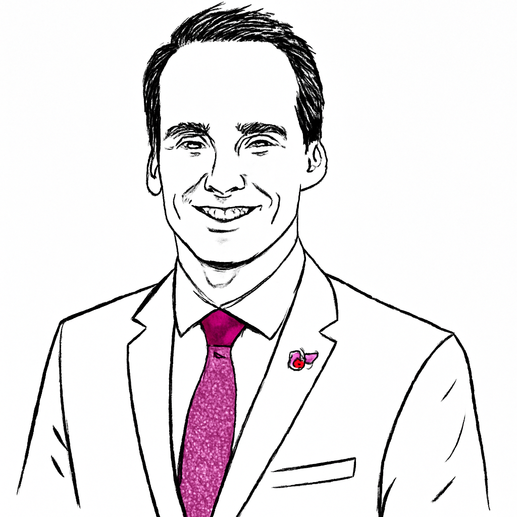 Drawn portrait of Michael Kratsios