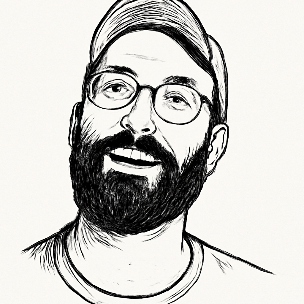Drawn portrait of Jack Conte