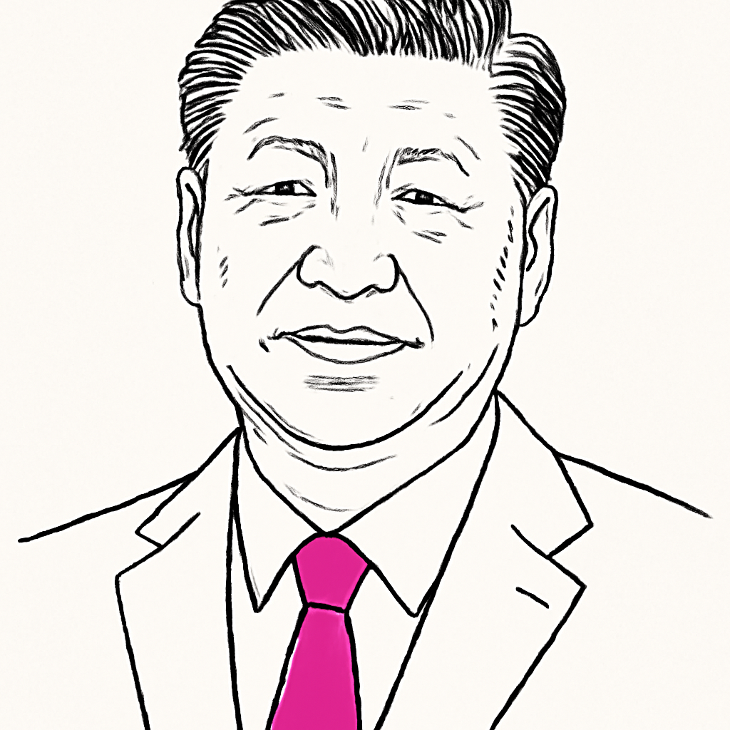 Drawn portrait of Xi Jinping